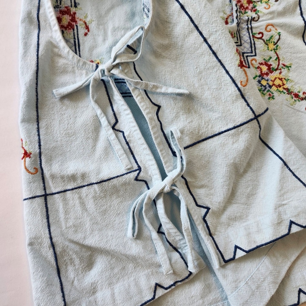 Free People Garden Wall Square Neck Sleeveless Top Blouse Embroidered Small - Picture 7 of 8